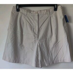 Charter Club‎ Women's Khaki Shorts 100% Cotton Pockets High Rise Size 16  NWT